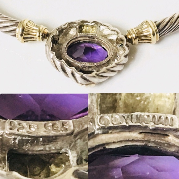 David Yurman Sterling 14k Albion Cable Choker - Picture 5 of 8